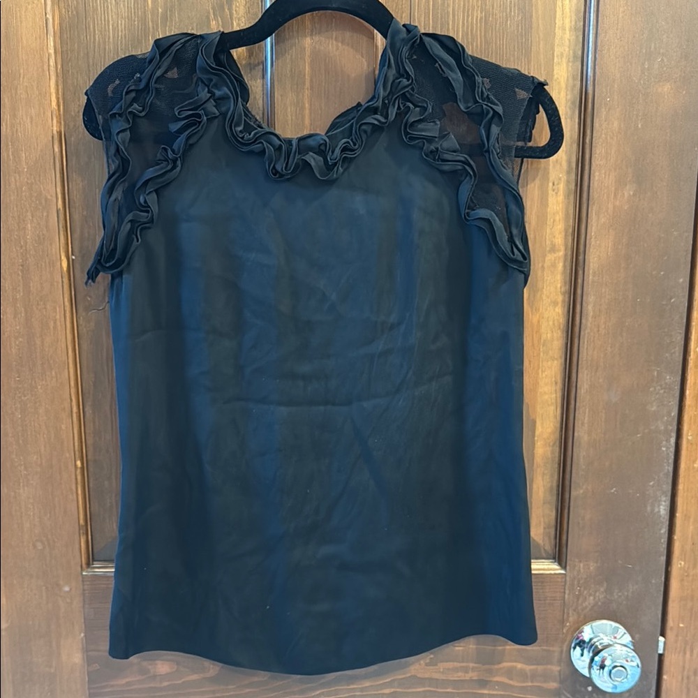 Ellie Tahari Ruffle Silk Top
